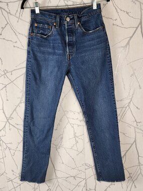 Levi's 501 Stretch Denim High Rise Slim Straight Leg Jeans